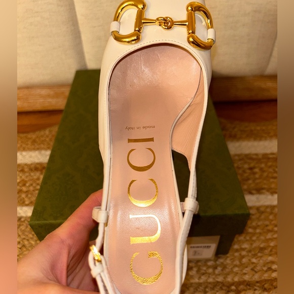 Authentic GUCCI Baby Leather Bit Slingback Pump - Picture 13 of 15